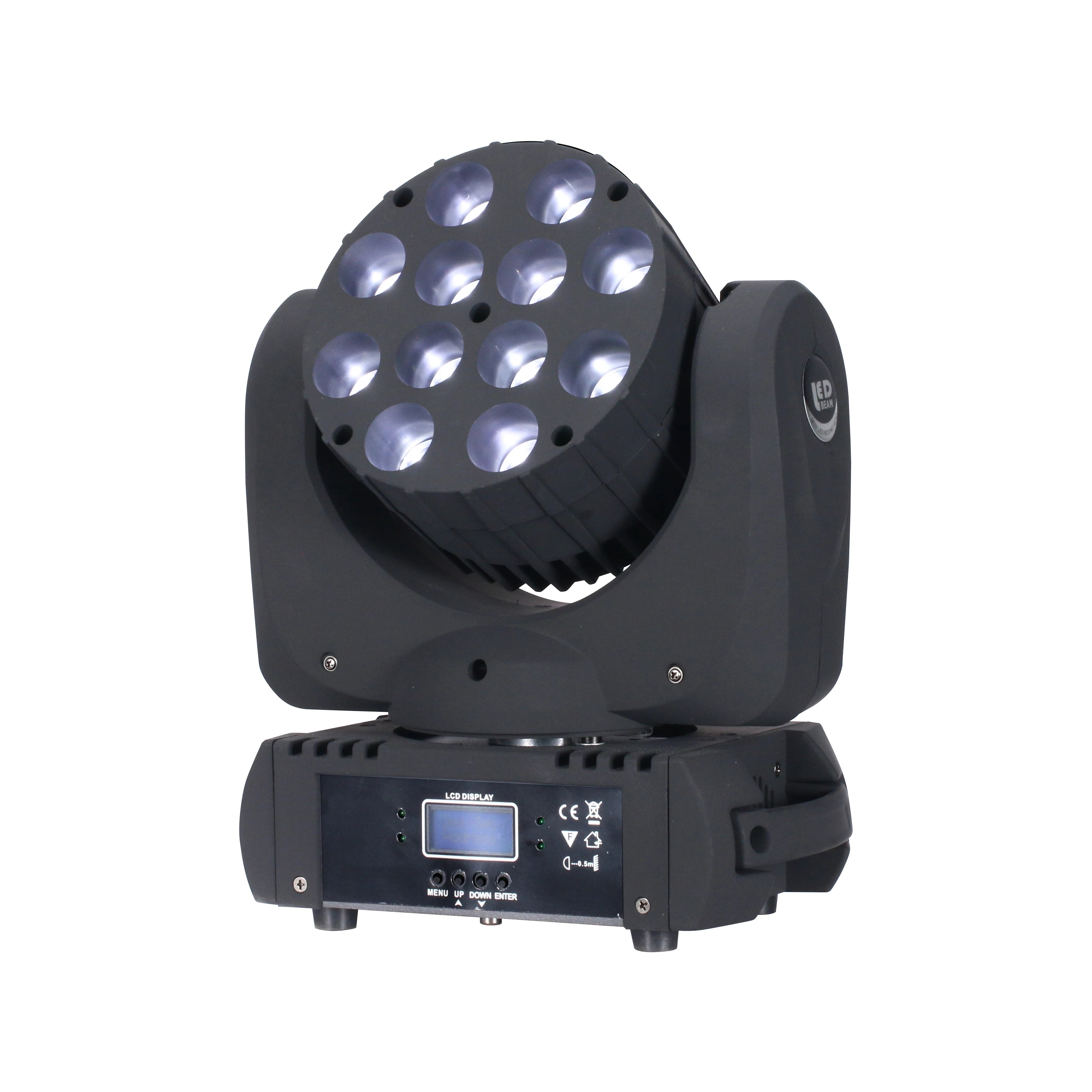 12x12W 4-in-1 RGBE LED Moving Head Stage Light 9/16 DMX Channels Warm White Disco Beam Wash for DJ KTV Disco DMX512 Compliant