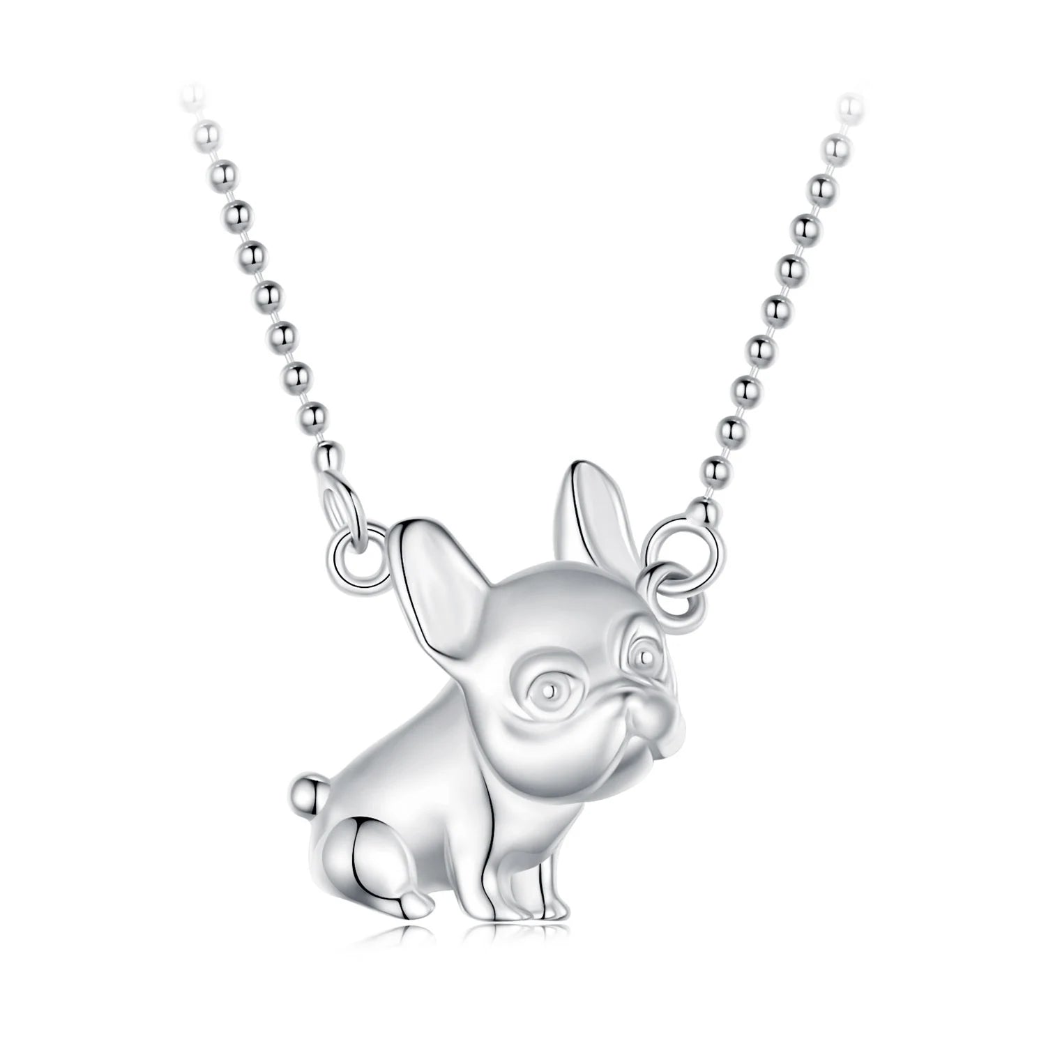 925 Sterling Silver French Bulldog Pendant Necklace Cute Dog Neck Chain for Women Party Fine Jewelry Gift SCN510
