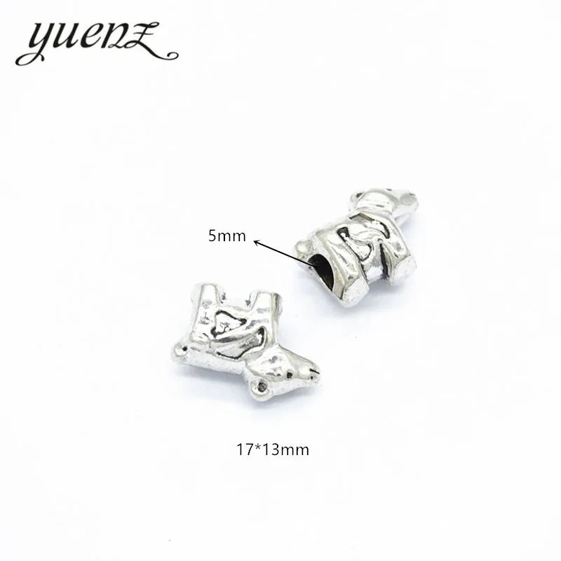 Antique Silver Color Big Hole Polar Bear Beads Spacers Beads Fit European Charm Jewelry Accessories DIY Findings R156