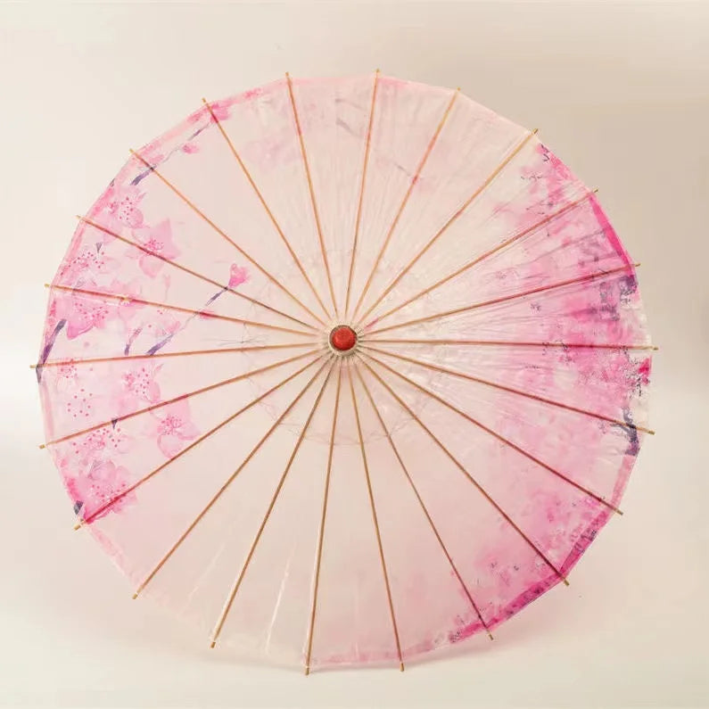 Customized  Parasols Paper Cheap  Silk Fabric Parasol  Wedding Sun White Paper Umbrella with Print logo