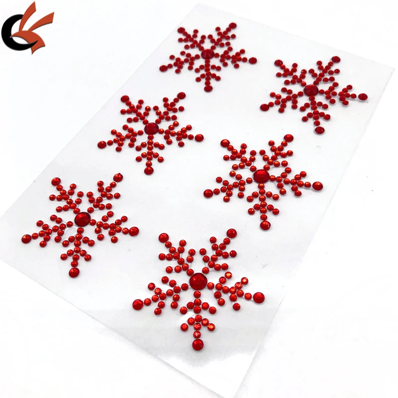 Christmas Snowflake Crystals Self-Adhesive Rhinestone Bling Stickers Decorative Purpose for Christmas Decorations