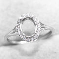 Sterling Silver 6*8/7*9/8*10/9*11mm Semi Mount Ring Empty Frame Blank Support Setting S925 Without Center Stone DIY for Inlay