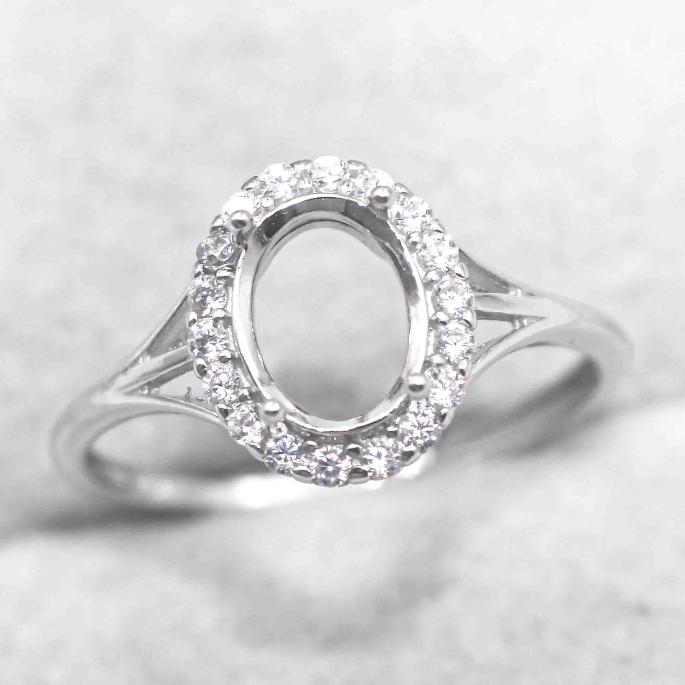 Sterling Silver 6*8/7*9/8*10/9*11mm Semi Mount Ring Empty Frame Blank Support Setting S925 Without Center Stone DIY for Inlay