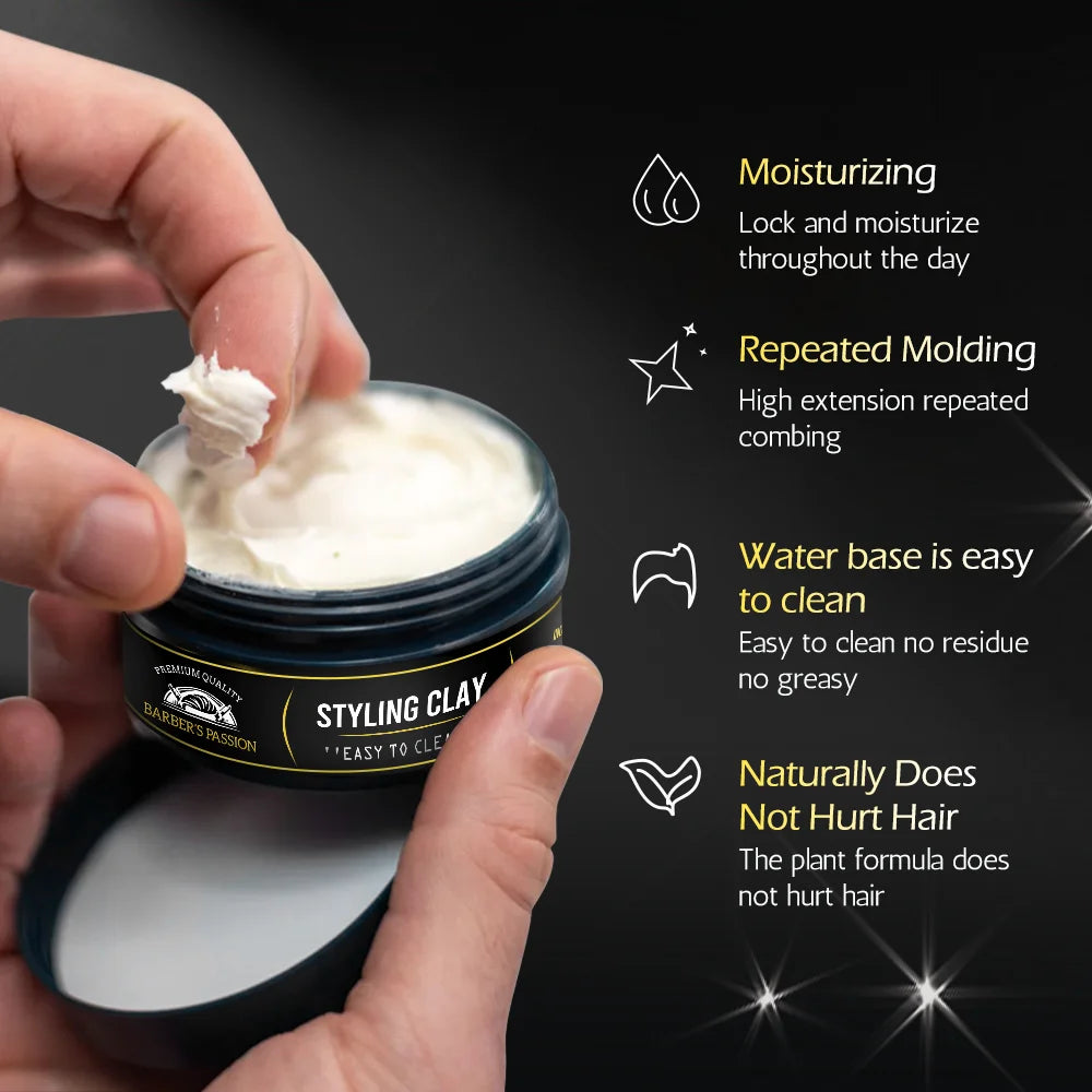 Barberpassion Factory Vegan Cruelty Free High Hold Men Hair Clay Styling Paste