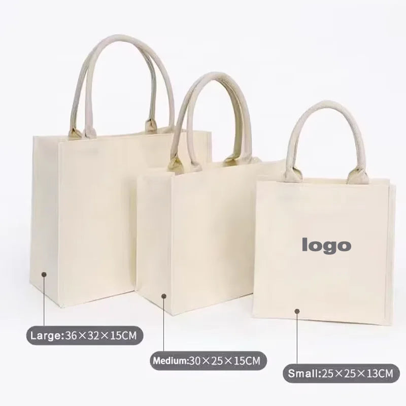 Heavy Duty 16 18 20 Oz Thick Cotton Fabric Large Tote Bag Canvas Bags Plain Customized Canvas Bag With Zipper and Inner Pocket