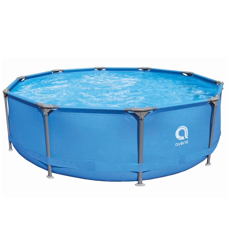 B02 J Best Seller Jilong Avenli 17802 Sirocco Blue Full Swimming Pool Set Metal Frame Swimming Pool 450Cm X 122Cm
