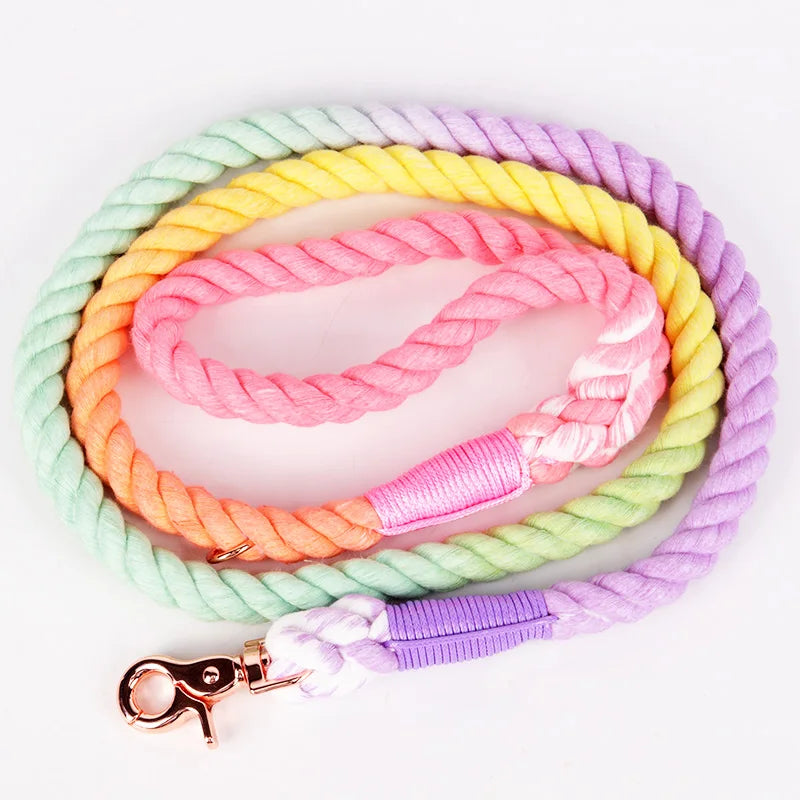 Lovecolour Custom Dog Lead Braided Cotton Heavy Duty Strong Durable Multicolor Dog Rope Leash