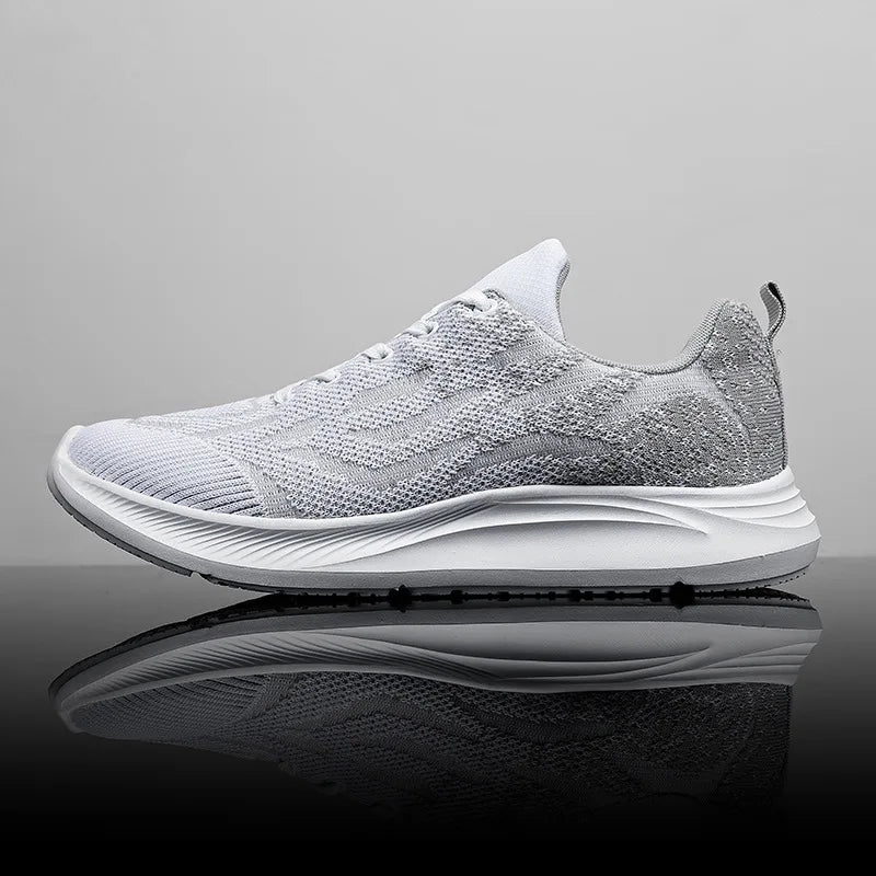 Men's Breathable Mesh Sneaker Casual Sports Running Shoes Anti-Slip TPU Outsole Lace-Up Closure for Spring Autumn Winter Seasons