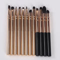 Luxury Aluminum Cosmetic Eye Tool Wholesale Bulk Custom Printed Black Gold 12pcs Luxury Makeup Brush Set Kit