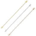 Gemnel High Quality Women Tennis Diamond Link Jewelry 925 Silver Gold Plated Chain Bracelet