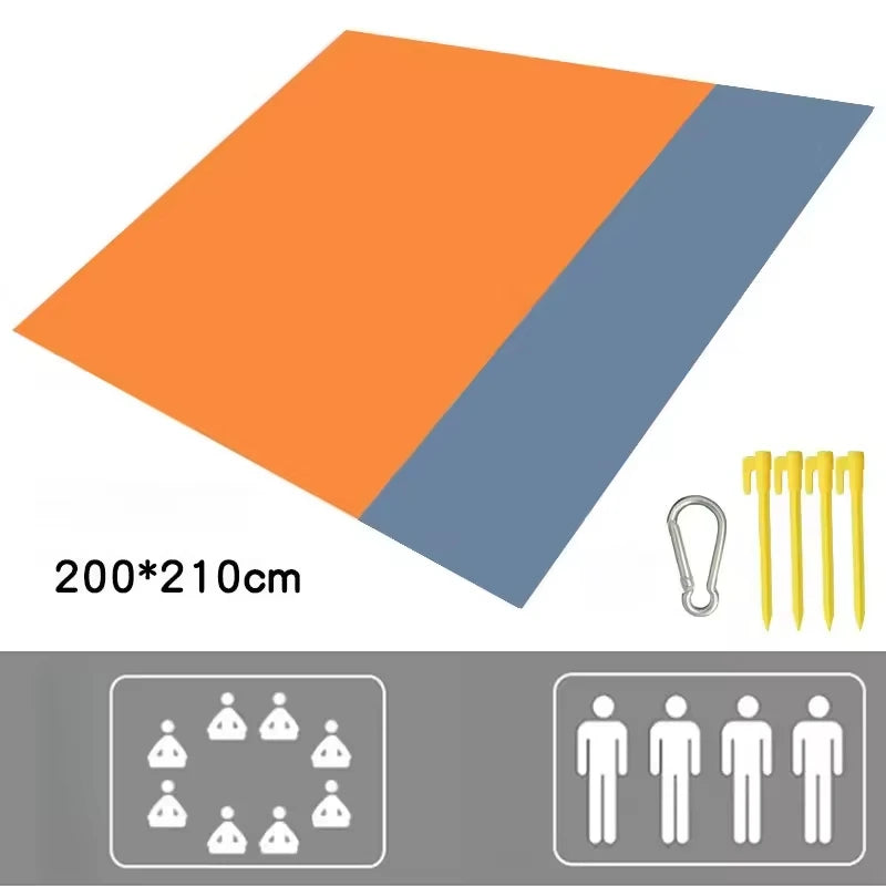 High Quality Moisture-proof Polyester Solid Sand Free Foldable 4 Seasons Beach Blanket Mattress Large Size 210x200cm