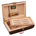 High Gloss Lacquer Custom Handmade Portable Humidifier Wood Humidor Cigar Box