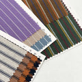China Keqiao Suppliers 1mm 2mm 3mm 4mm rainbow Colour Woven Stock Pure Cotton Stripe Shirt Fabric