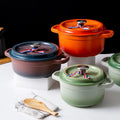 Japanese Style Ceramic Soup Casserole Household Stew Pot Round Cooking Pot Gas Stovetop Casserole Pot Kitchen Cookware Saucepan