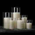 Wholesale High Borosilicate Cylinder Glass Candle Holders Pillar Candle Glass Jar for Christmas Wedding Decoration