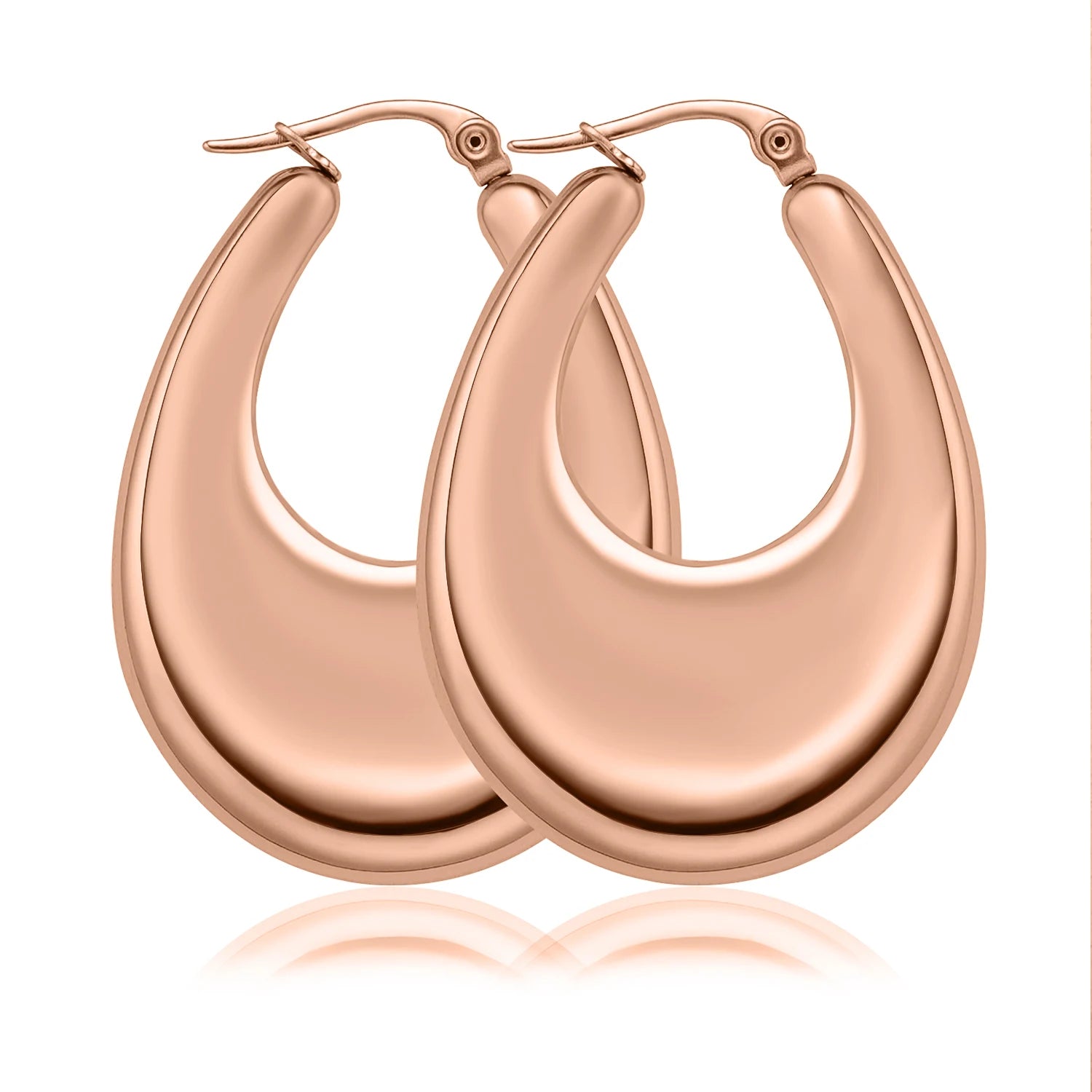 Customized Fashion Professional Stainless Steel Jewelry Rose Gold Plating Women'S New Jewelry U Shaped Simple Earrings