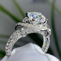 CAOSHI Factory Wholesale Dainty Full Sparkling Round Imitated Diamond Twist Design Rings for Women Wedding Silver Plated Rings