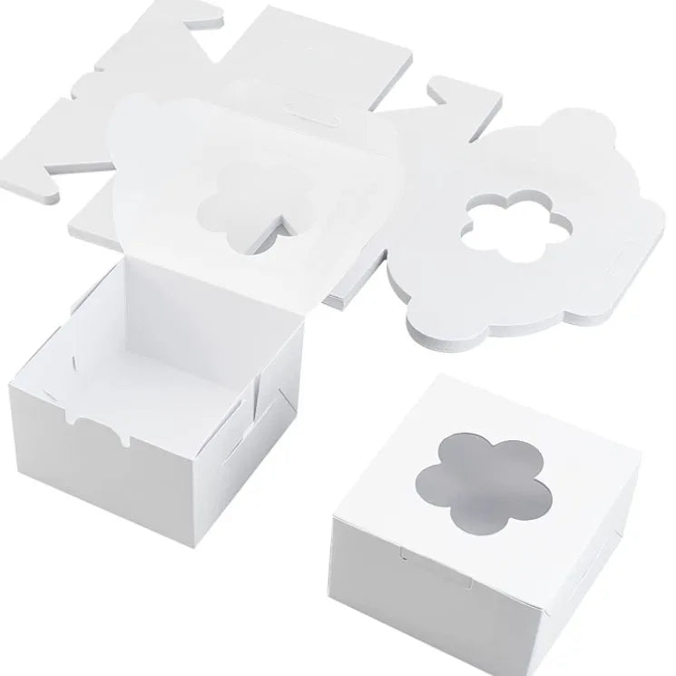 Custom White Cardboard Cake Transparent Cover Mailing Clear Boxes Wholesale