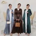 2026 Loriya Middle East Luxury Dubai Abaya for Girl Eid Dubai Ramadan Shiny Beads Black Abaya Islamic Women Modest Abaya Dress