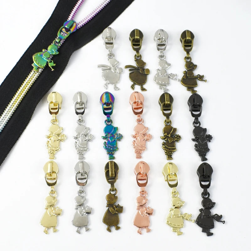 Meetee ZT959 5# Nylon Zipper Puller Bag Accessories Clothes Accessories Cartoon Characters Puller Custom Zipper Slider
