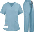 Wholesale V-Neck  Scrubs Set Stretch Ultra Soft Top and Pants Premium Quick Drying Hospital Uniform