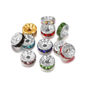 4mm 6mm 8mm 10mm 12mm Gold Plated Crystal Spacer Beads Crystal Stone Pave Spacer Beads Rhinestone Pave Rondelle Beads