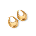 Punky Jewelry Stainless Steel 18K Gold Plated Geometric Trendy Fat Graduated Tapered Lightweight Hoop Earrings Unisex