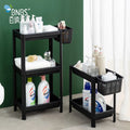 Multi-Purpose Bathroom Storage Rack Organizers Plastic Standing Storage Racks With Basket Bins