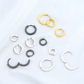 European American Style Stainless Steel Fashion Hoop Earrings Classic Curved Small Circle Line Double-Sided Ear Buckle Jewelry