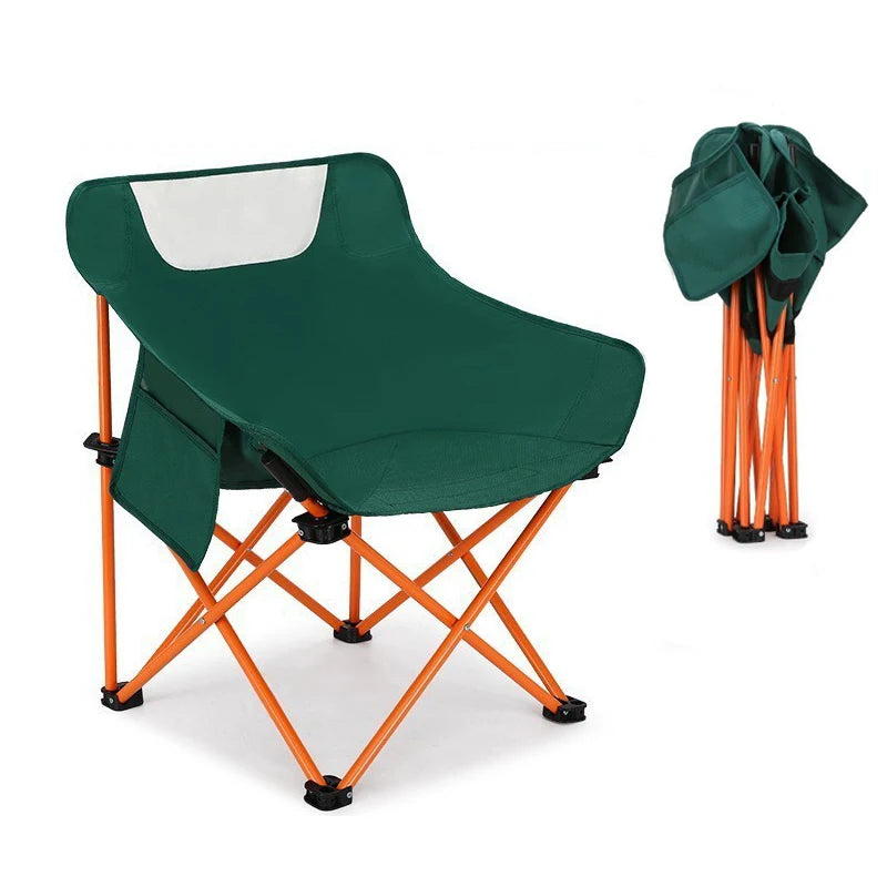Custom Wholesale 600D Oxford Steel Tube Double Portable Folding Fishing Camping Outdoor Lawn Travel Picnic Beach Moon Chair