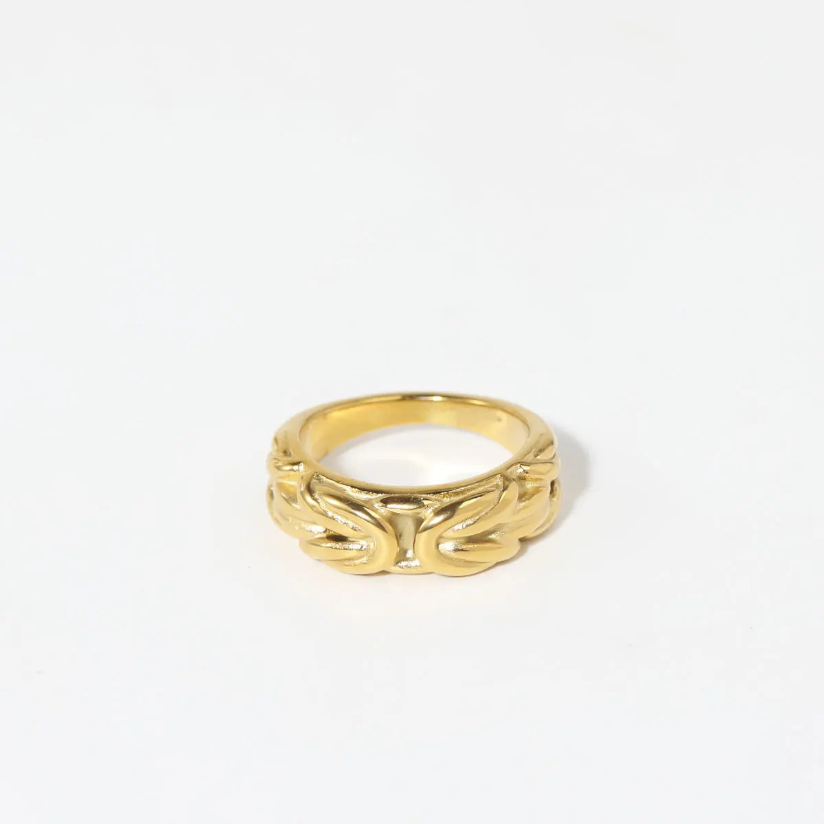 Popular Jewelry New Trendy Design Waterproof Vintage Design of  Gold Plated Stainless Steel Rings for Women