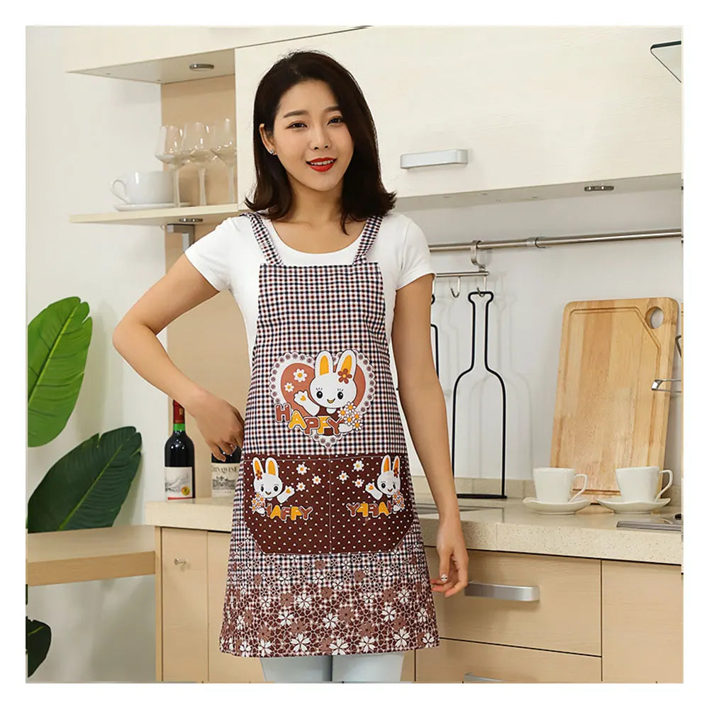 Kangshi Custom Printed Logo Sleeveless Waist Chef Apron for Salon Barber Nail Techs Work China Model Apron
