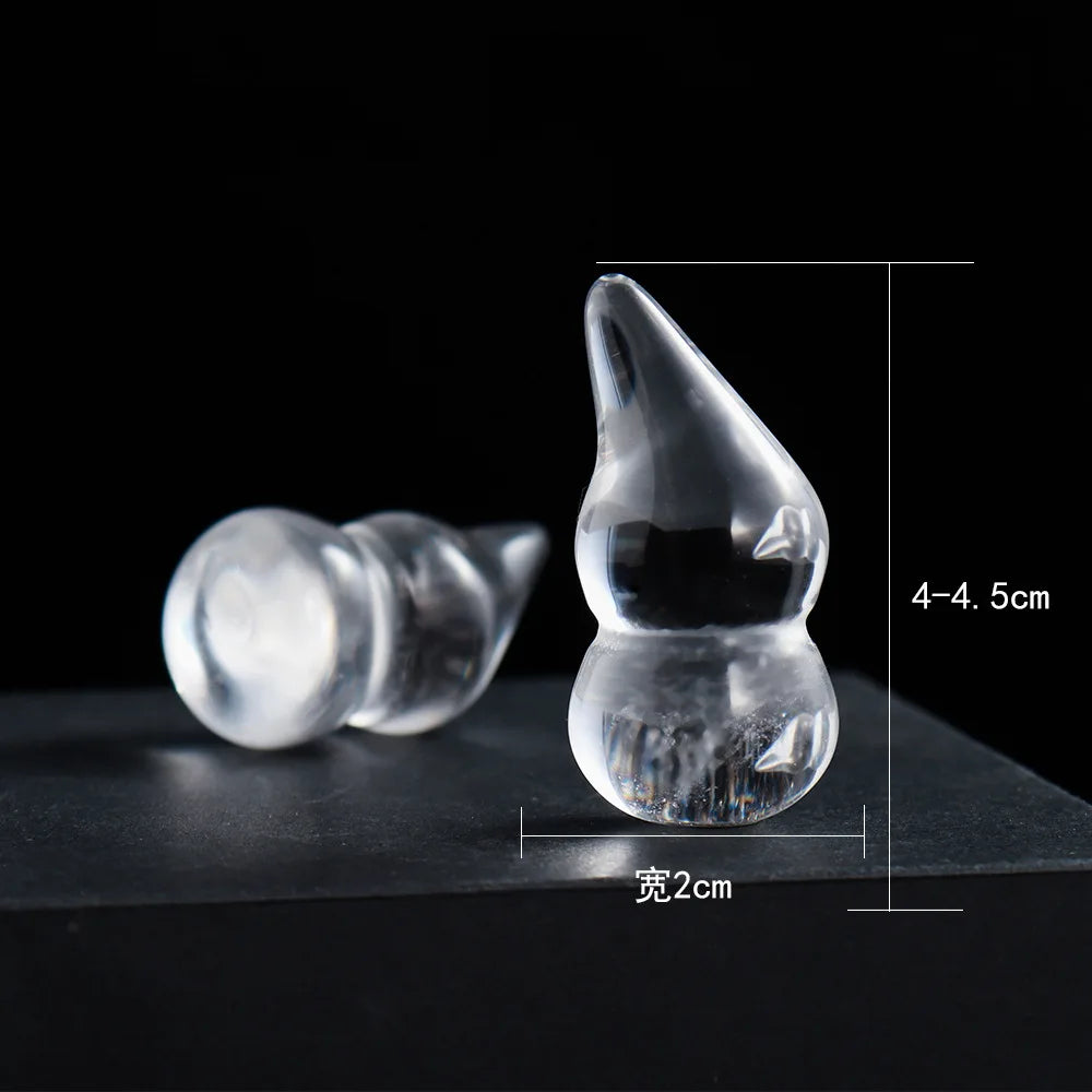 Natural Clear Quartz for Jewelry Accessory Home Decor DIY  Feng Shui Gourd Small Crystal Ornament