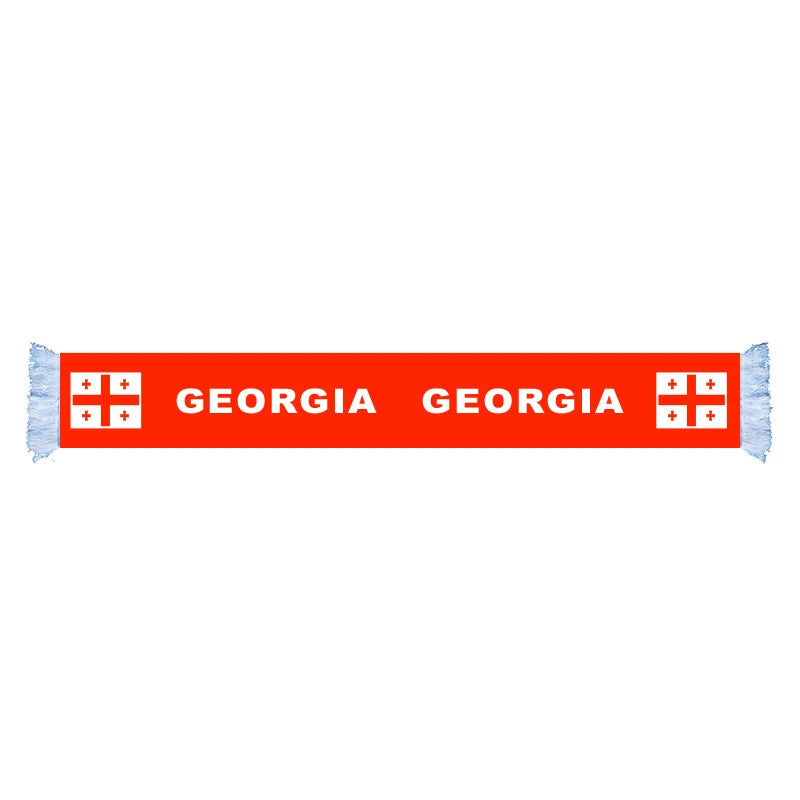 RTS Goods GEORGIA Football Cup Country Nation Football Fans Scarf Polyester Satin Digital Print Scarf in Stock