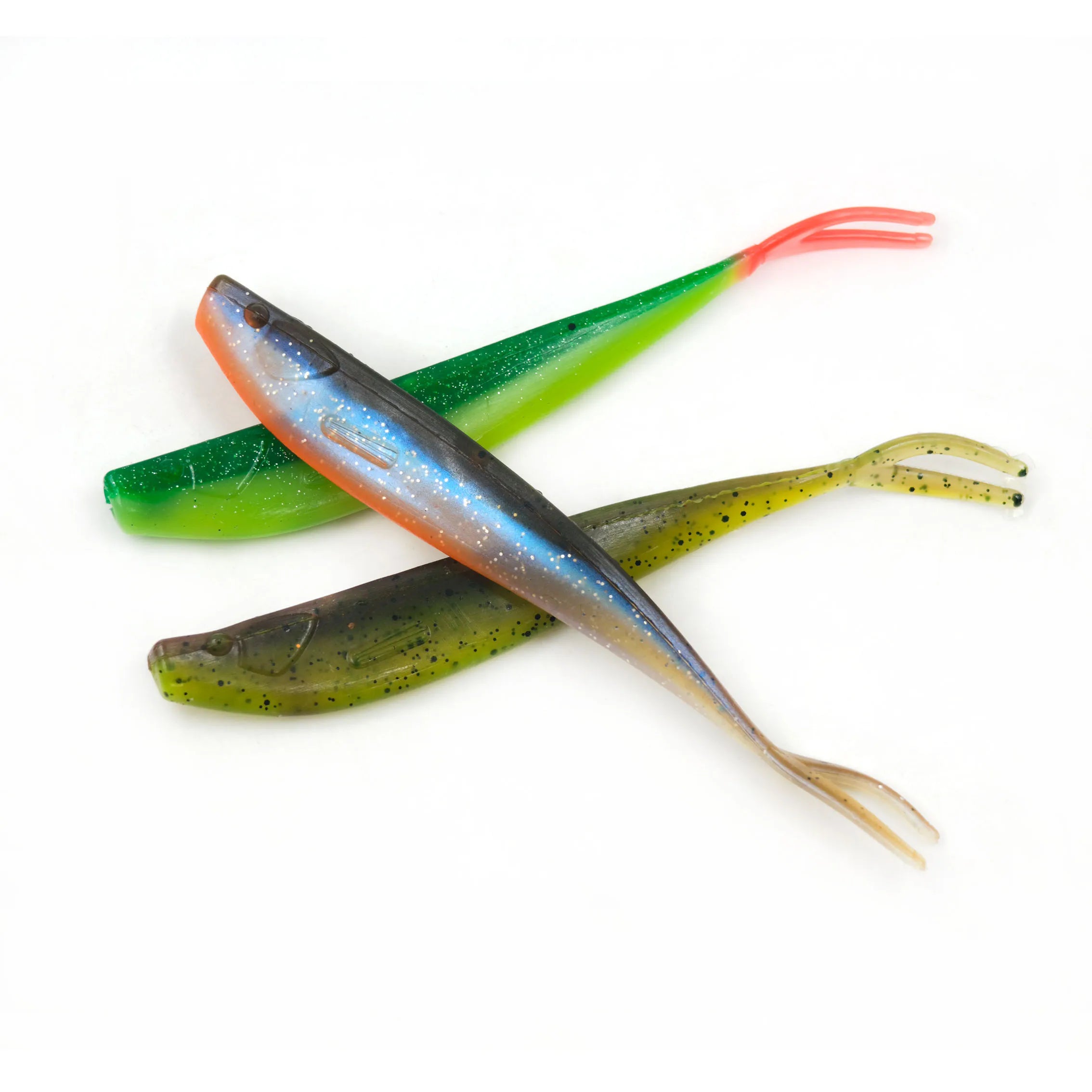 Alpha 130mm 8g Soft Fishing Baits Double Color Split-tail Silicone Soft Fishing Lure