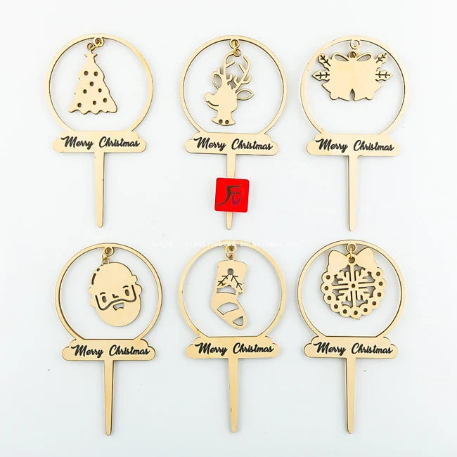 2024 Trend Custom Wood Cake Topper for Cupcake Decoration All Kinds Festival New Design Wedding Decorations