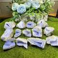 Natural Crystal Crafts Rough Gemstones Healing Druzy Raw Stone Blue Lace Agate Geode Specimen for Decoration