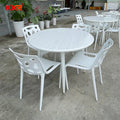 4/6/8/12 Modern Artificial Solid Surface Stone Restaurant Dining Table and Chair Set with Custom Sizes for Commercial Use