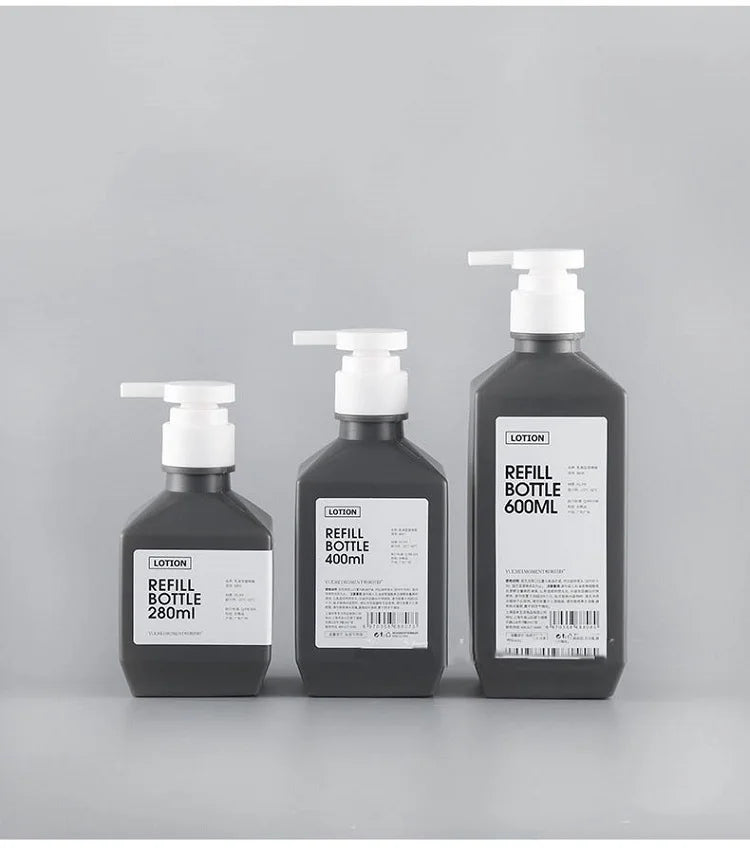 600ml HDPE Empty Plastic Lotion Pump Conditioner Shampoo Plastic Bottle for Bathroom Kitchen 20oz Screen Printing