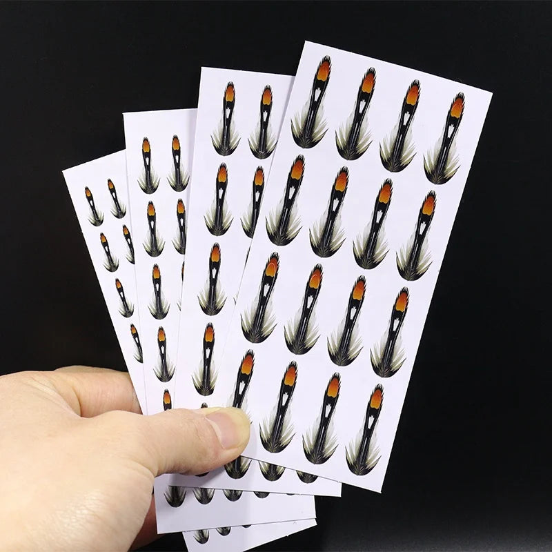 Synthetic Jungle Cock Artificial Feather for Fly Tying for River Lake Stream Fishing Fly Tying Hackle Feathers Neck Lure Kit