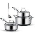 Hybrid Nonstick Stainless Steel Cookware Sets Pots and Pans Set Non Stick 7Pcs Dutch Oven Pot with Lid Dishwasher Safe