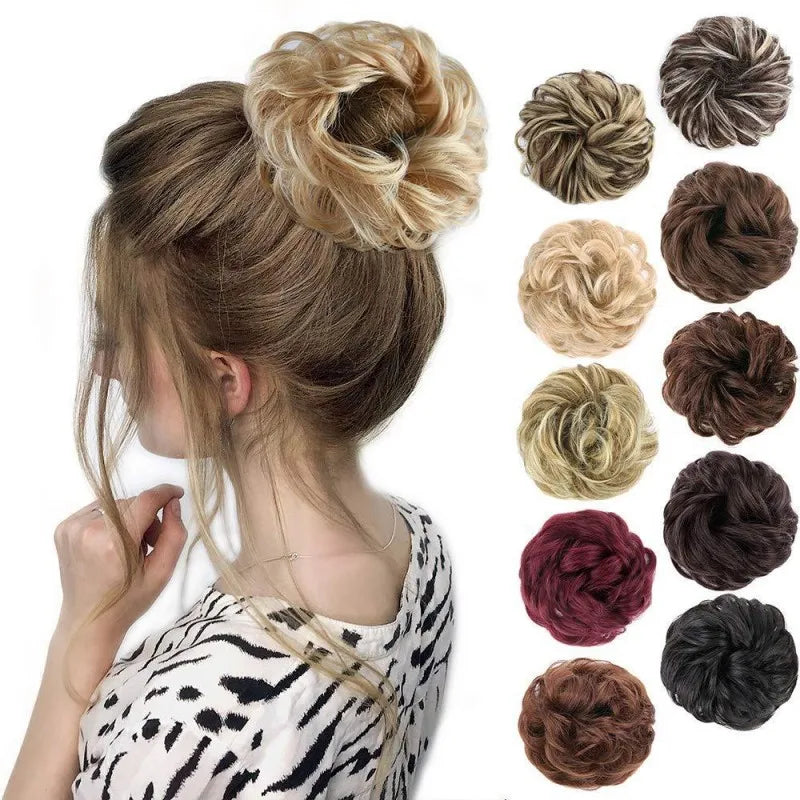 Chignon Hair Pieces Bun Ring Synthetic Bouffant Personality Hair Scrunchies Cord Wig Curly Hair Band