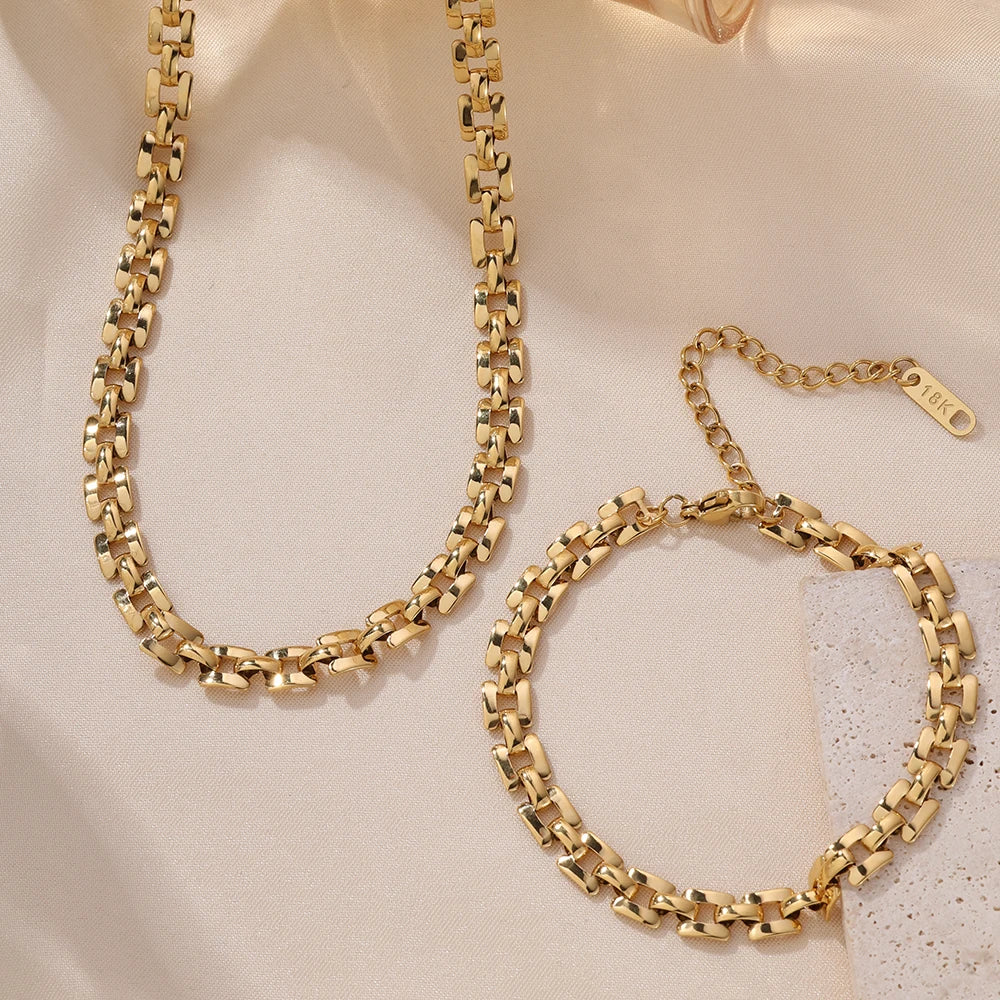 Women Non-Allergic Stainless Steel Wrist Chain Sweat Resistant PVD Gold Plated Panther Link Fashion Venetian Bracelet Wholesale