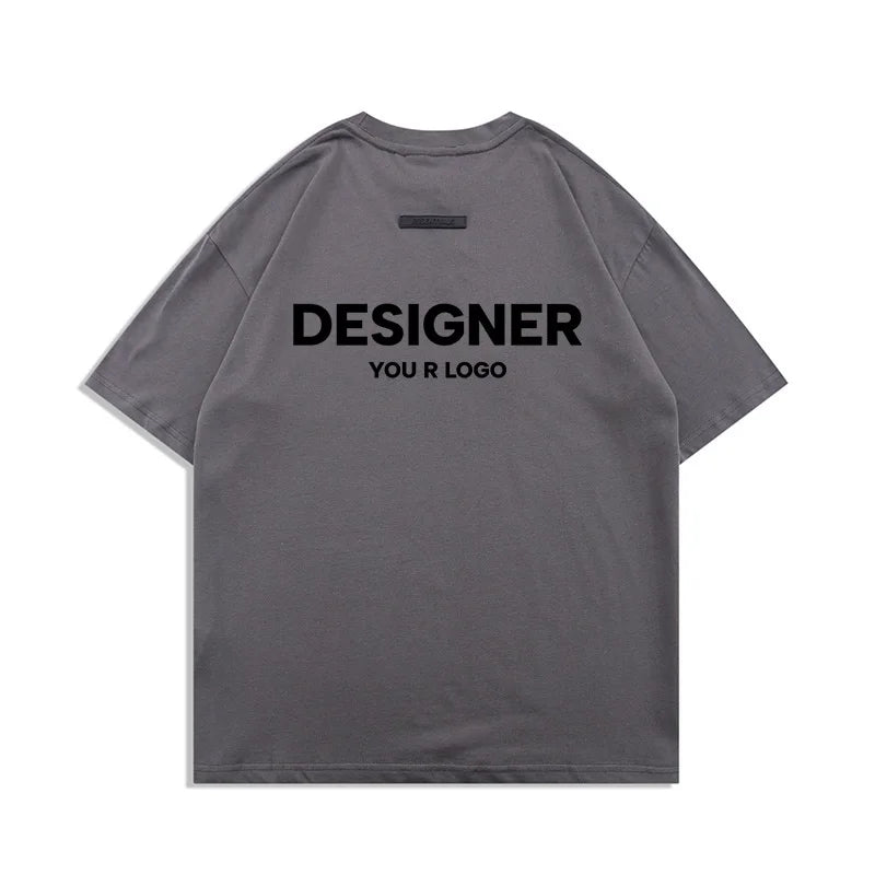 Wholesale New 100% Cotton Mens Tshirts Custom Logo Blank Custom Thick Collar Oversized Mens T-Shirt