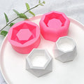 Creative Geometric Polygonal Eco-Friendly Flower Pot Vase Mould Office Decoration DIY Clay Cementsilica Silicone Mold OPP Bag