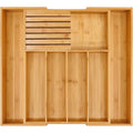 Homex| Ready to Ship Good Quality Kitchen Drawer Organizer Natural Bamboo Utensil Storage Cutlery Organizer in Drawer