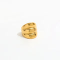 Fenny 18K Gold Plated Trendy Jewelry High End Chunky Solid Rings Designer Ring Stainless Steel Wholesale Jewelry MegaBDM