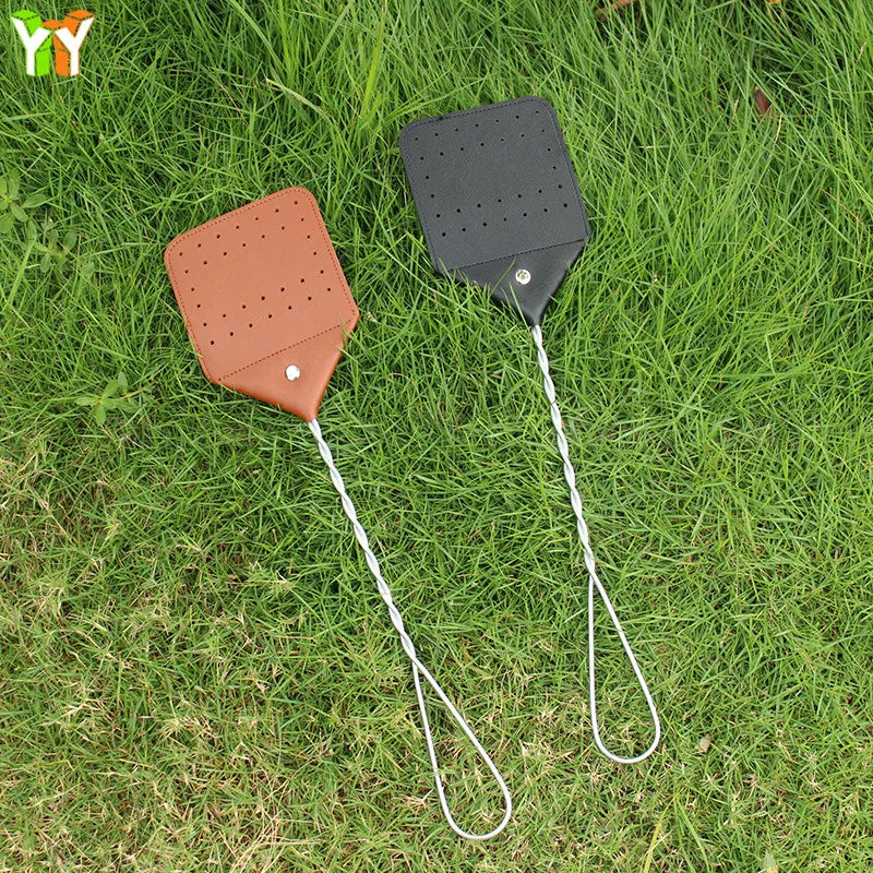 Wholesale PU Leather Fly Swatter Durable Mosquito Killing Tool Flyswatter Safe Slapping Experience Fly Swatter