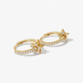 LOZRUNVE Dainty Wholesale Jewelry Sterling Silver 925 Zirconia Bling Star Charm Huggie Hoop Earring