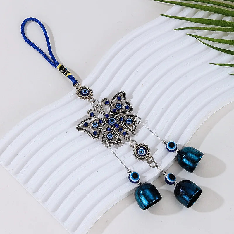 Nazar Turkish Blue Evil Eye Decor Wall Hanging Butterfly Heart Elephant Amulets Ornament Gift Wind Chime Wholesale